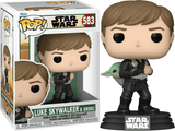 קופסא קצת פגומה: Funko Pop! Star Wars: The Mandalorian - Luke Skywalker with Grogu #583 Vinyl Figure - פאנקו פופ לוק סקייווקר וגרוגו