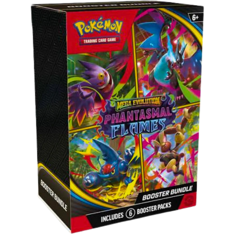 🔥 קלפי פוקימון – Phantasmal Flames Booster Bundle (מארז של 6 חבילות בוסטר)