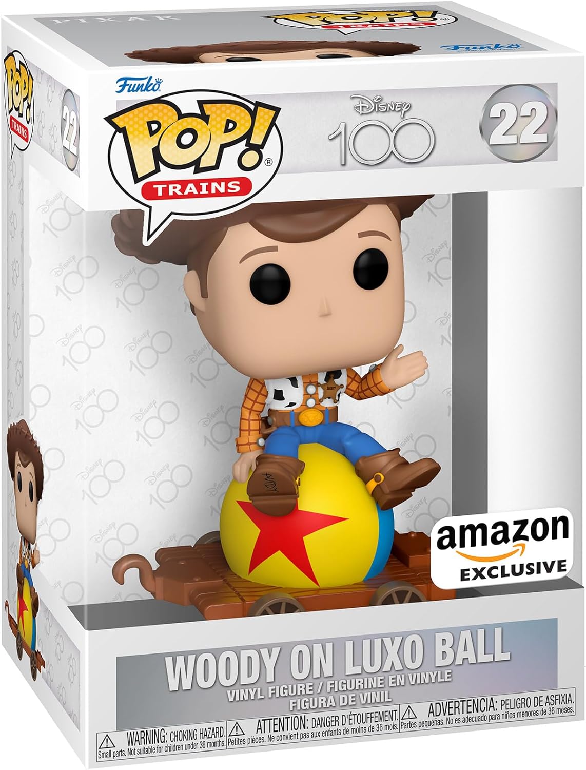 Funko Pop! Trains: Disney 100 - Woody (Amazon Exclusive) | פאנקו פופ רכבת דיסני 100 - וודי צעצוע של סיפור (אקסקלוסיבי אמאזון)