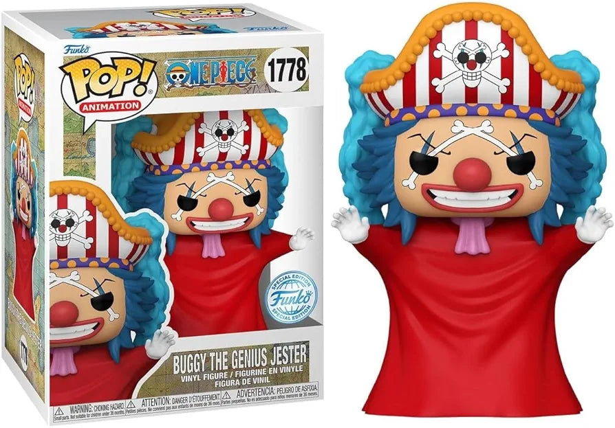 פופ Funko Pop BUGGY THE GENIUS JESTER - One Piece - **קופסא פגומה** #1778 | Funko Pop! Funko Pop BUGGY THE GENIUS JESTER - One Piece - **קופסא פגומה** #1778 | Hapopionerit