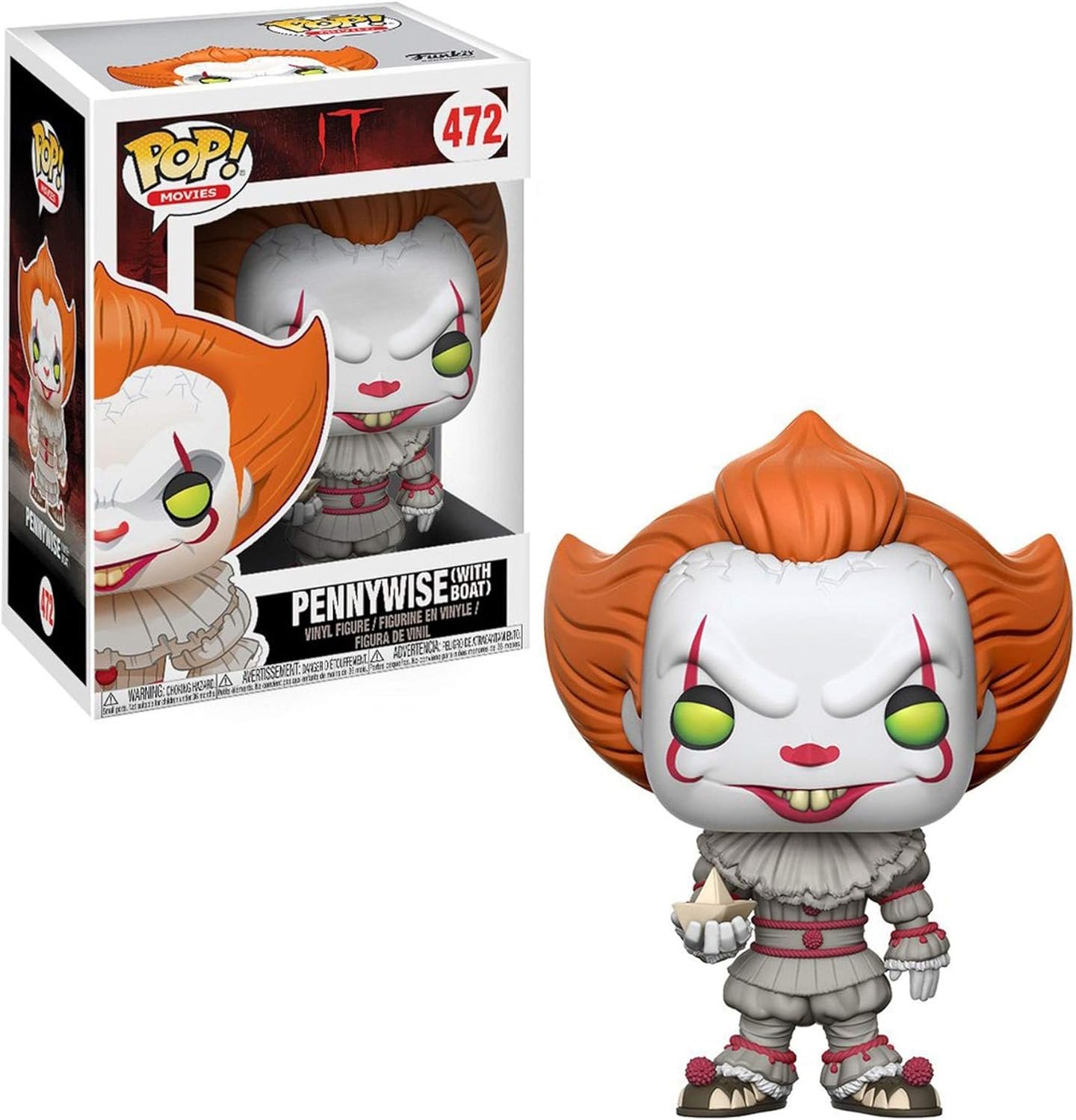 Funko Pop! Movies: IT - Pennywise with Boat #472 | פאנקו פופ פניוויז הליצן עם סירה