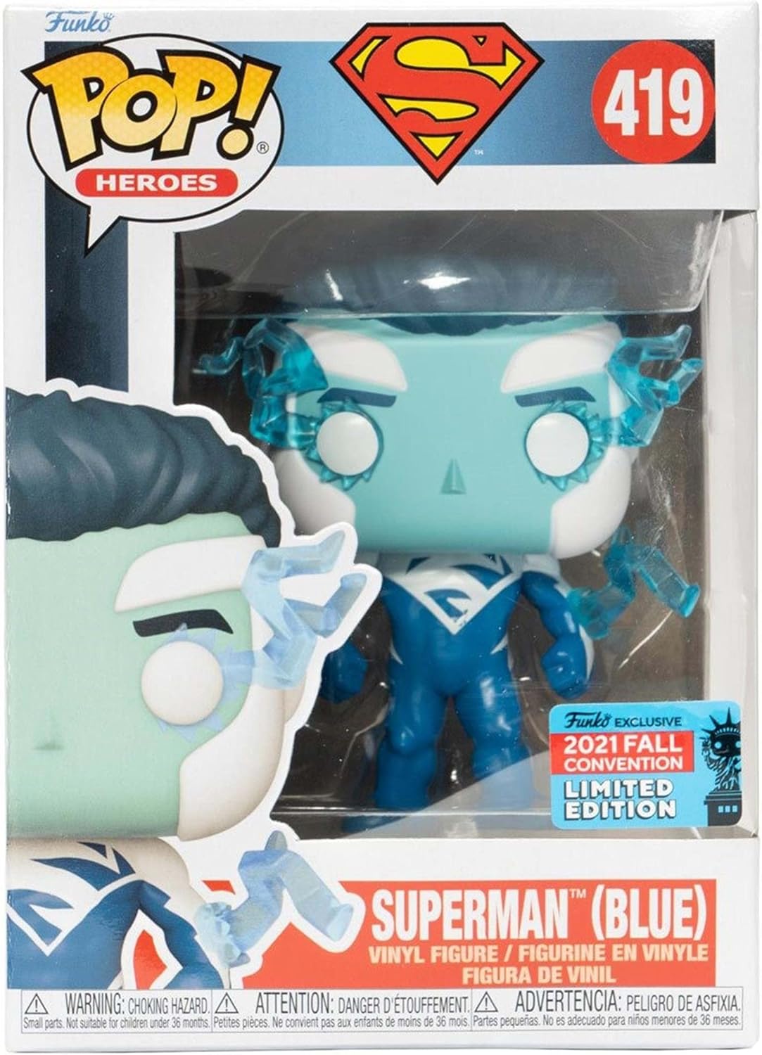 Funko Pop! Superman (Blue) #419 (2021 Fall Convention LE) - לא מינט | בובת פופ סופרמן
