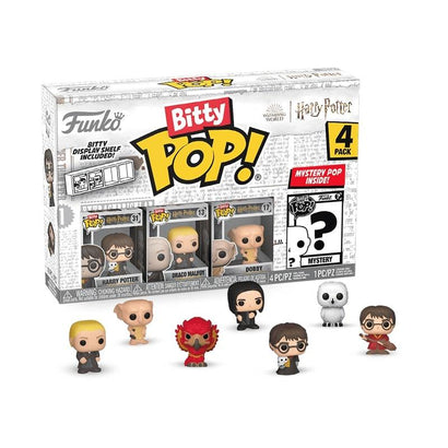 Funko Bitty Pop! Harry Potter: Harry, Draco Malfoy, Dobby & Mystery | מארז 4 בובות ביטי פופ הארי פוטר