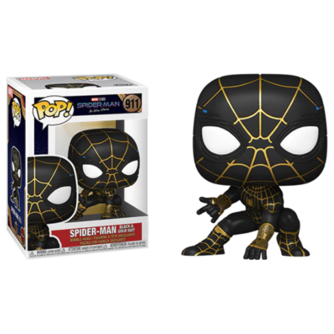 Funko Pop Spider-Man Black Gold Suit 911 front