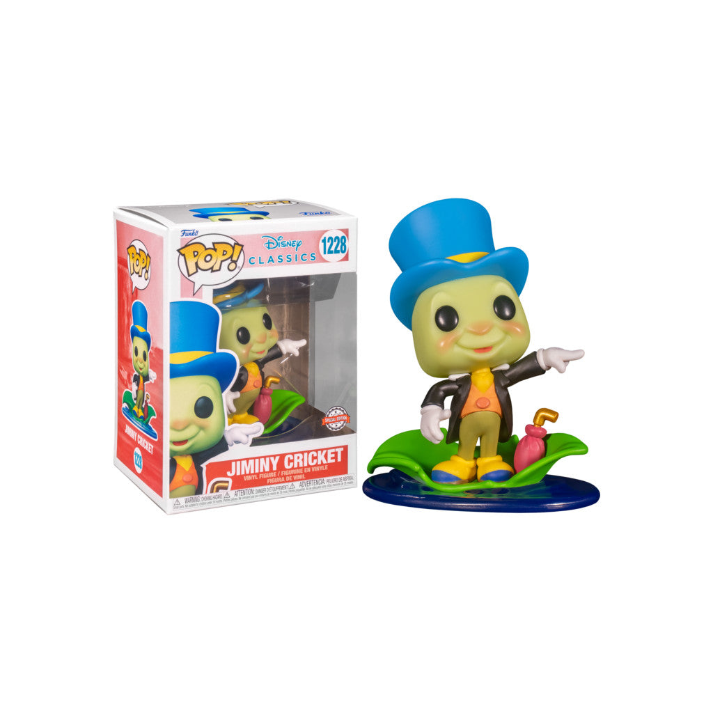 Funko Pop! Disney Classics: Jiminy Cricket (Special Edition) #1228 | פאנקו פופ ג'ימיני הצרצר על עלה - מהדורה מיוחדת!