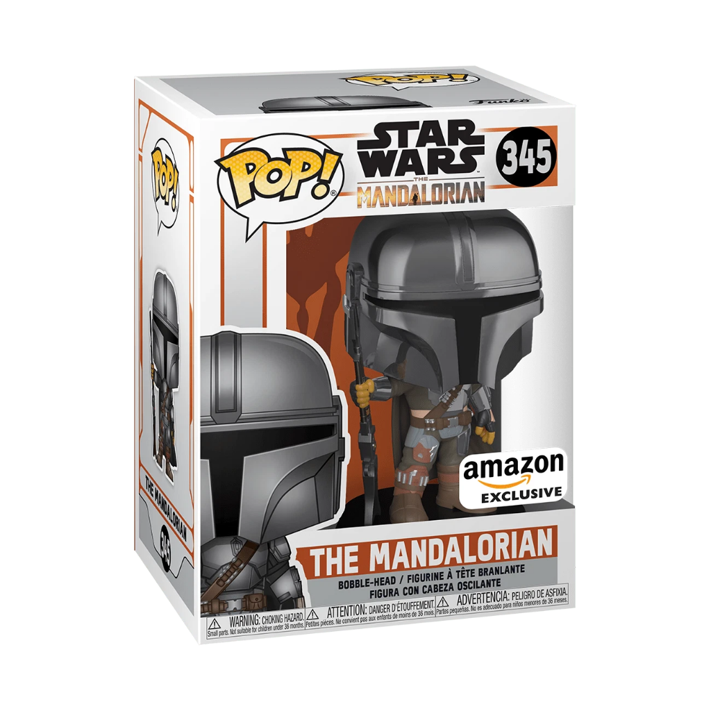 Funko Pop The Mandalorian 345 Chrome box | קופסת בובת פופ המנדלוריאן 345