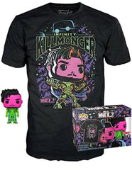 Funko Pop! & Tee Infinity Killmonger #989 Black Light Target Exclusive - מארז בובת פופ וחולצה קילמונגר